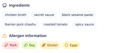 Every allergen, flagged